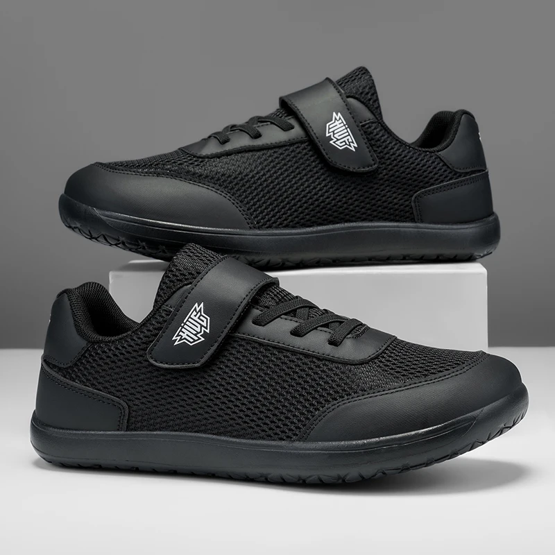 Unisex Breathable Mesh Slip-On Casual Walking Shoes Lightweight Comfortable Wide Head Design Easy to Wear Magic Tape Closure