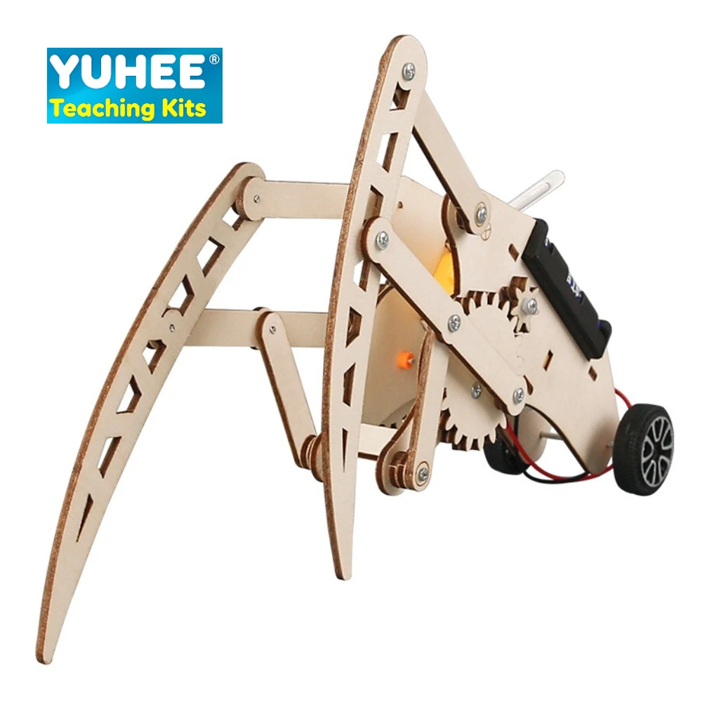 

DIY Double Gear Crawling Robot Kit Wooden Science Experiment Toy Fun Handmade Craft for Students STEM Educational Project