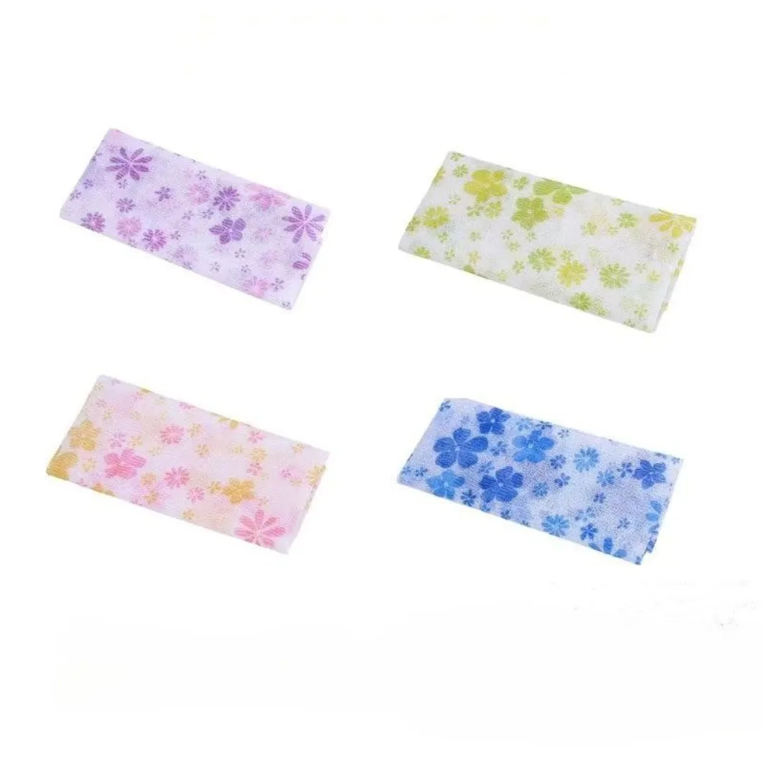 

1 шт., отшелушивающая перчатка для ванны, мочалка с изображением маргаритки, японское полотенце для мытья тела, нейлоновое полотенце для полировки кожи для ванны, принадлежности для ванны