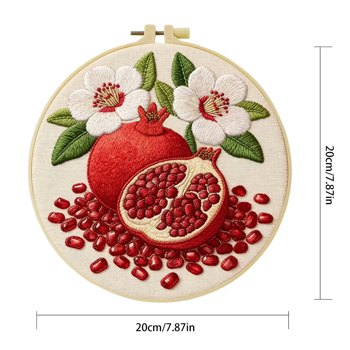 1 Stück 20x20 cm/15x15 cm 7,87/6,3 Zoll Rotes Hirsch Stickerei Starter-Kit DIY-Kit Stickerei-Set für Anfänger – Detail 2