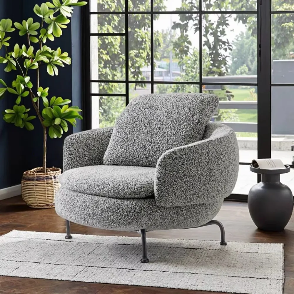 Italian Minimalist Swivel Chair - Stainless Steel Rotating Lounge Chair | Luxury Designer Single Sofa For Villa & Penthouse