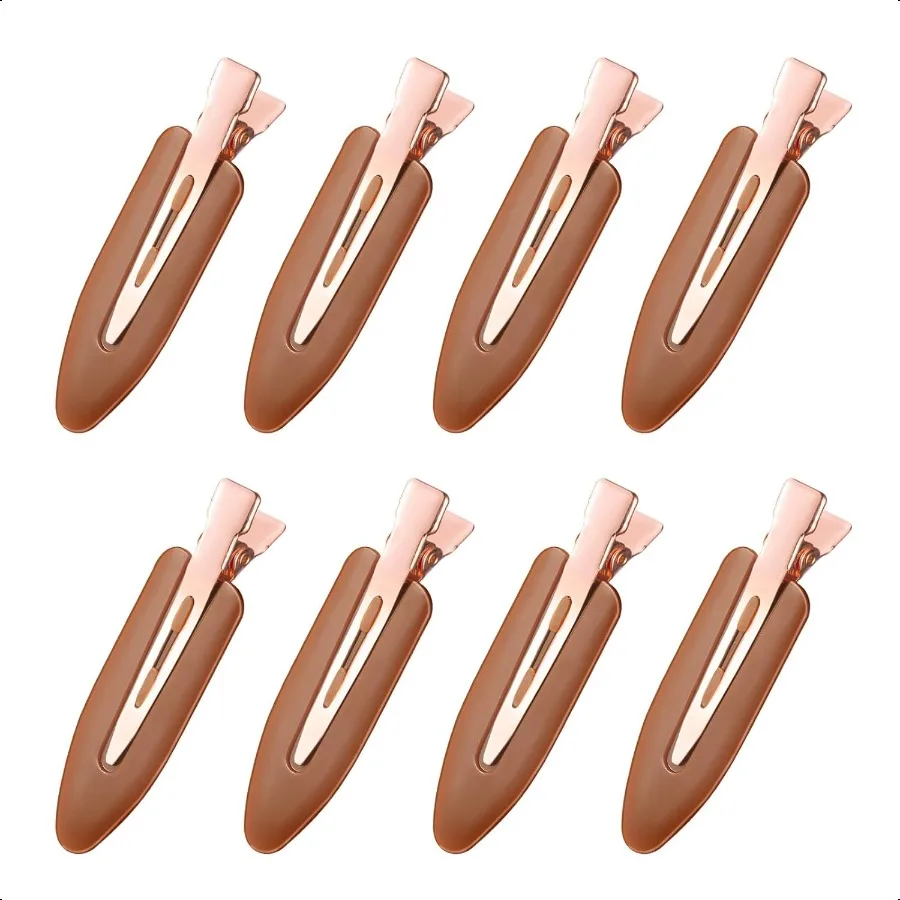 

8 Pcs Hair Clips No Crease Hair Clips Flat Makeup Clip for Women an Girls Creasel Hair Clip for Hairstyling Bangs Salon Rose Go
