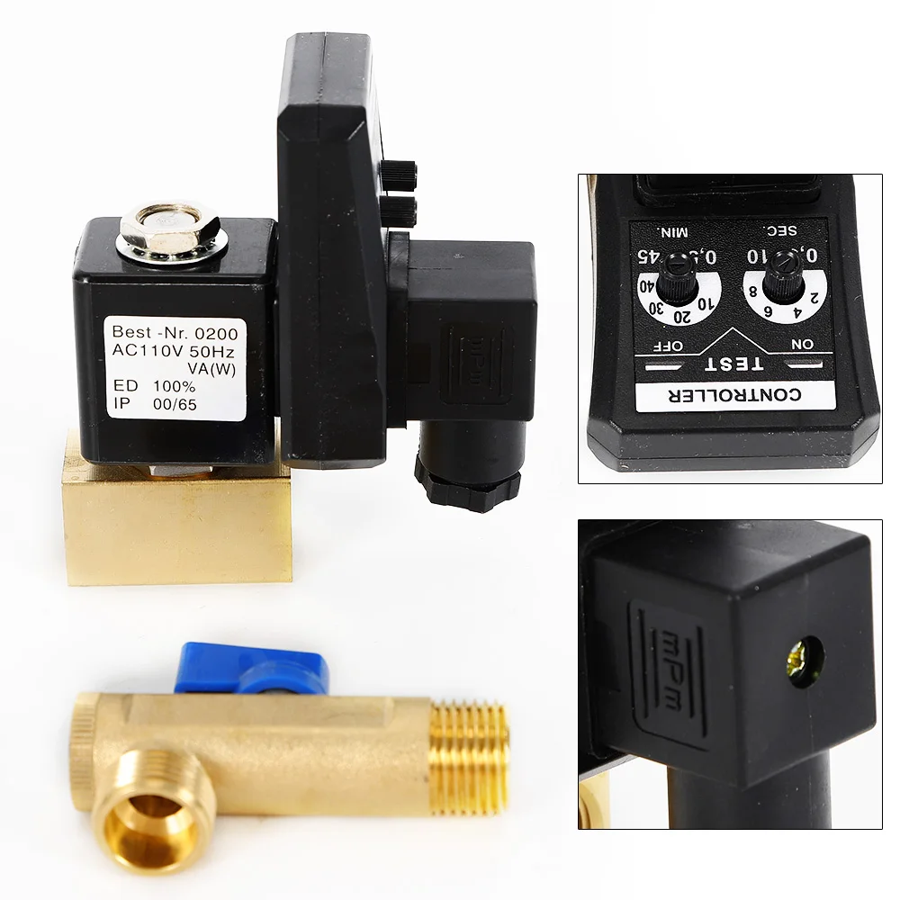 G1/2 DN15 Automatic Electronic Timed Drain Valve for Air Compressor Condensate Management Automatic Drain Valve