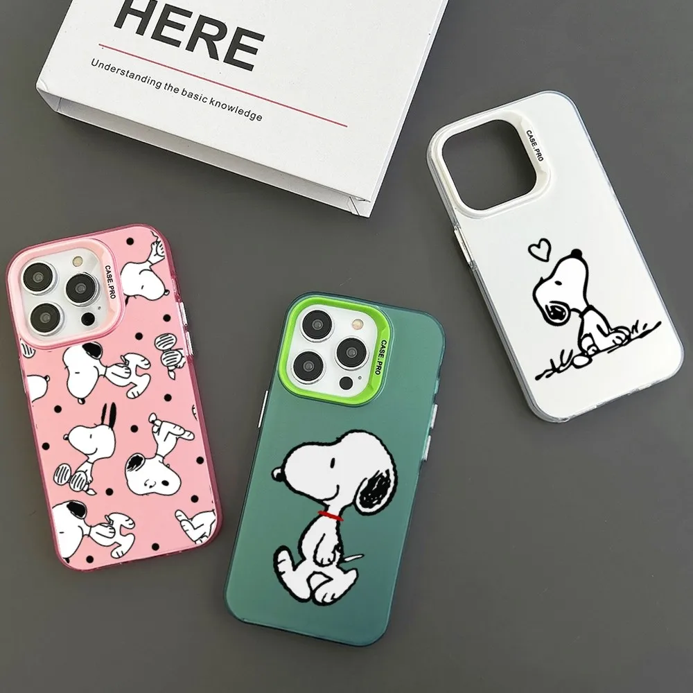 Cartoon Snoopy Dog Phone Case For Iphone 14 15 12 11 13 PRO MAX Plus Shockproof Back Cover