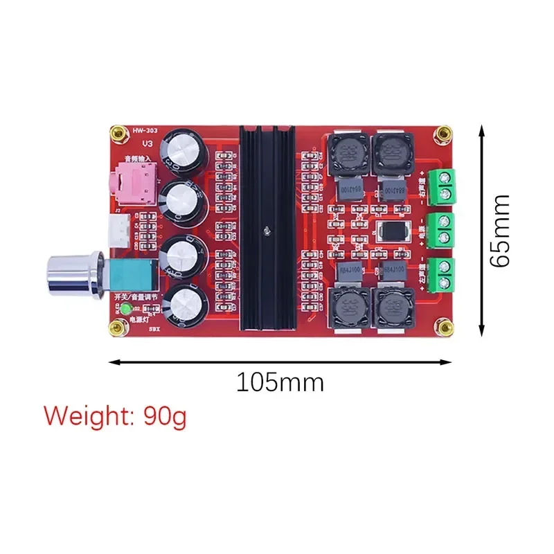 2x100 Вт XH-M190 TPA3116 D2 двухканальный цифровой аудиоусилитель плата для Arduino TPA3116D2 двухканальный модуль 100 Вт + 100 Вт 12-24 В
