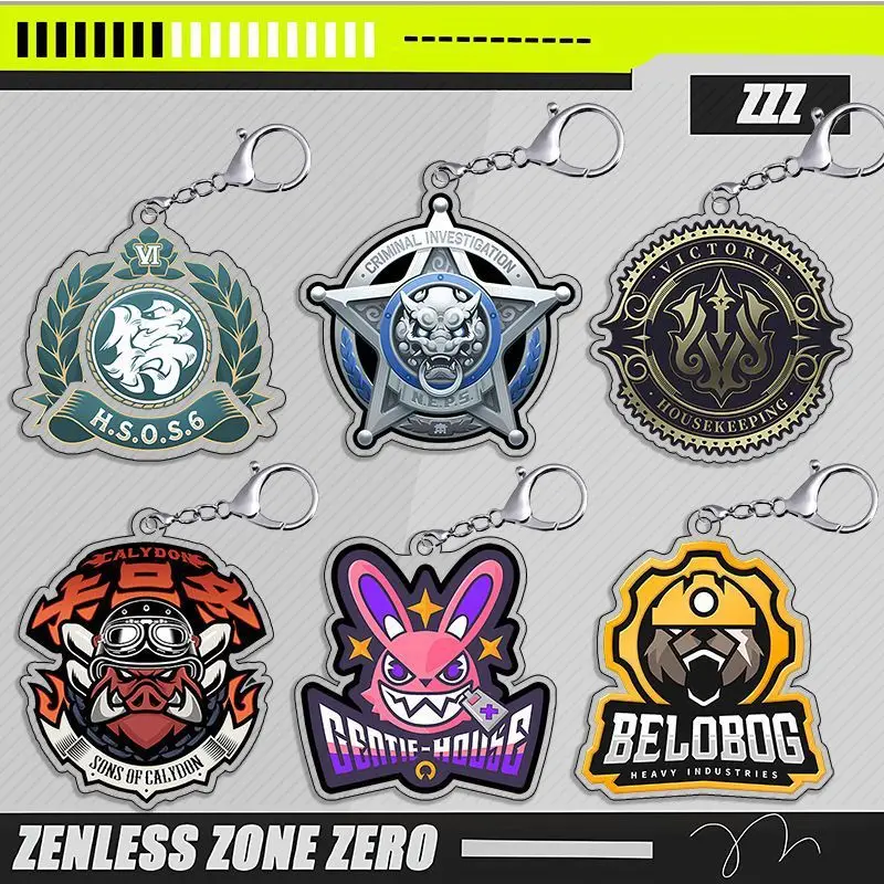 

Game Zenless Zone Zero Cosplay Gentle House Camp Anime Acrylic Keychain Pendants Key Rings Cartoon Character Figures Gifts