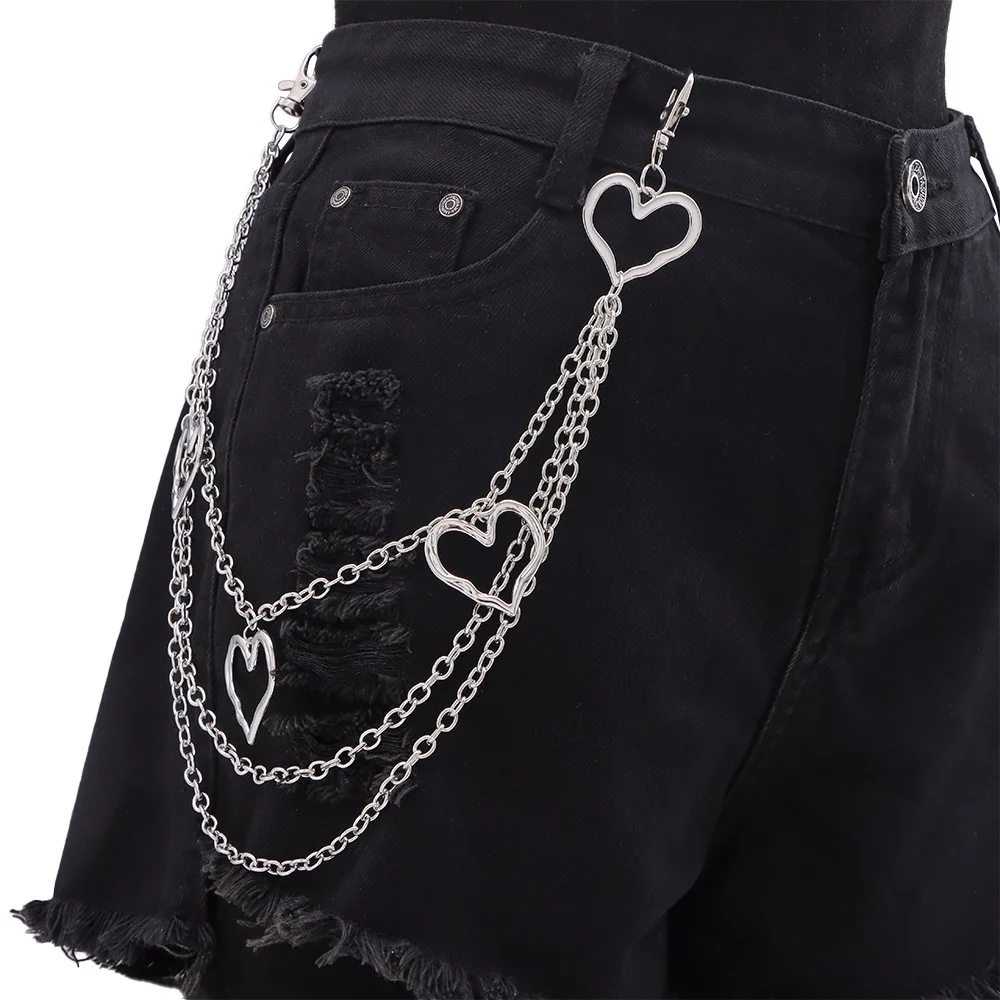 Jean Chain Belt for Men&Women, Pocket Goth Punk Belt Layered Chunky Pants and Vintage Hip Hop Wallet Chain