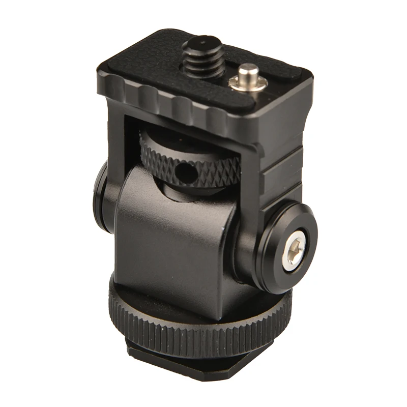 Vlogmagic-soporte giratorio e inclinable para Monitor, adaptador de zapata para micrófono, luz Led para vídeo