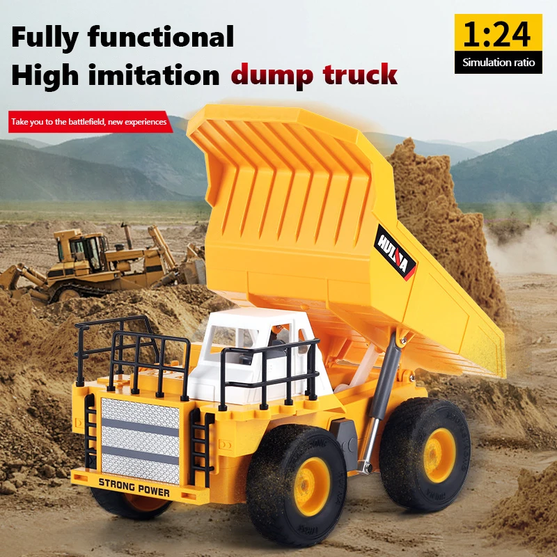 Huina 1517 1:24 wywrotka 2.4G pilot urządzenie inżynieryjne 6-Way Transporter zabawki dla dzieci piaskowy samochód dla chłopców prezenty