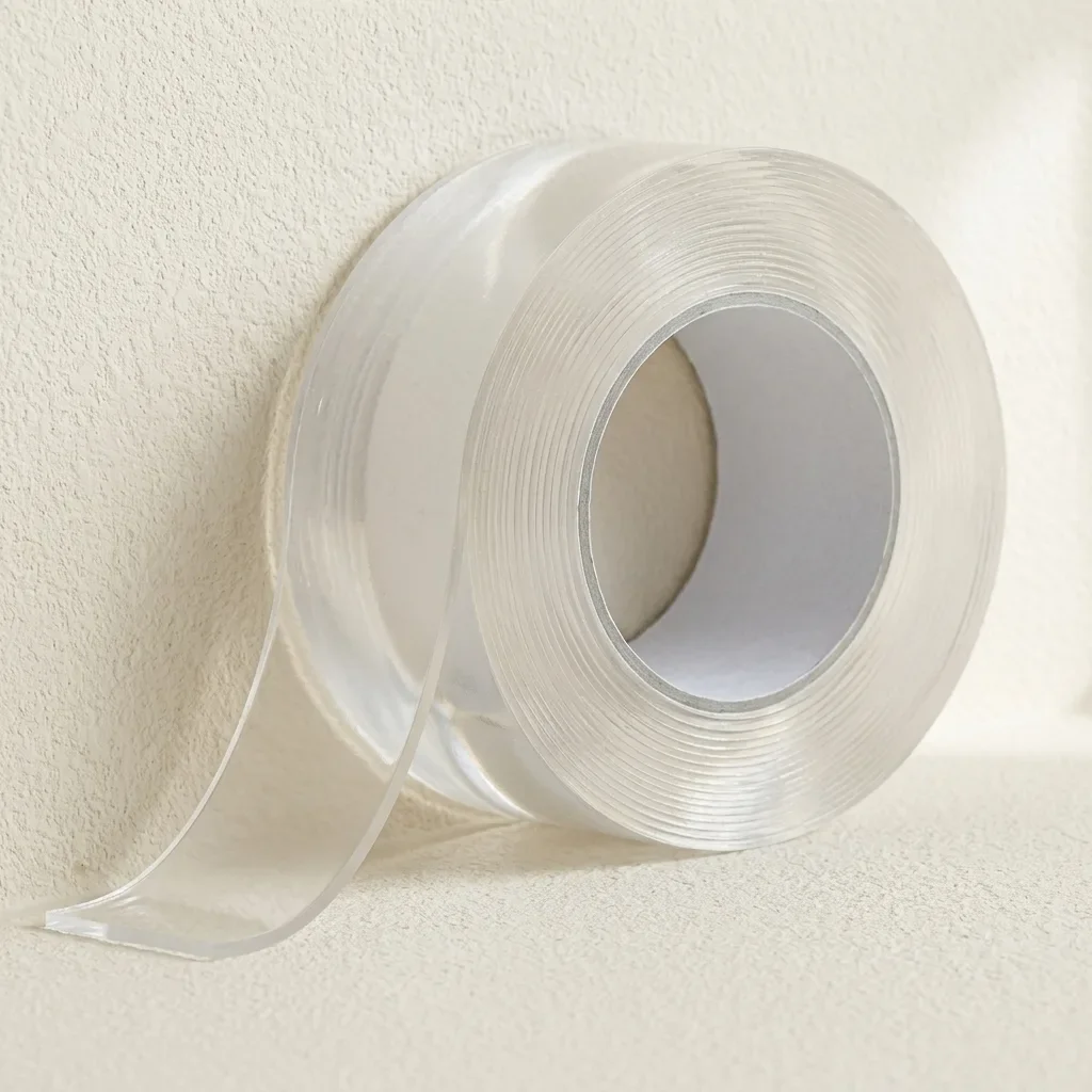 Transparent Double-Sided Nano Tape Reusable Washable Strong Adhesive Clear No Trace Mounting Tape for Home Office Wall Decor Fixing