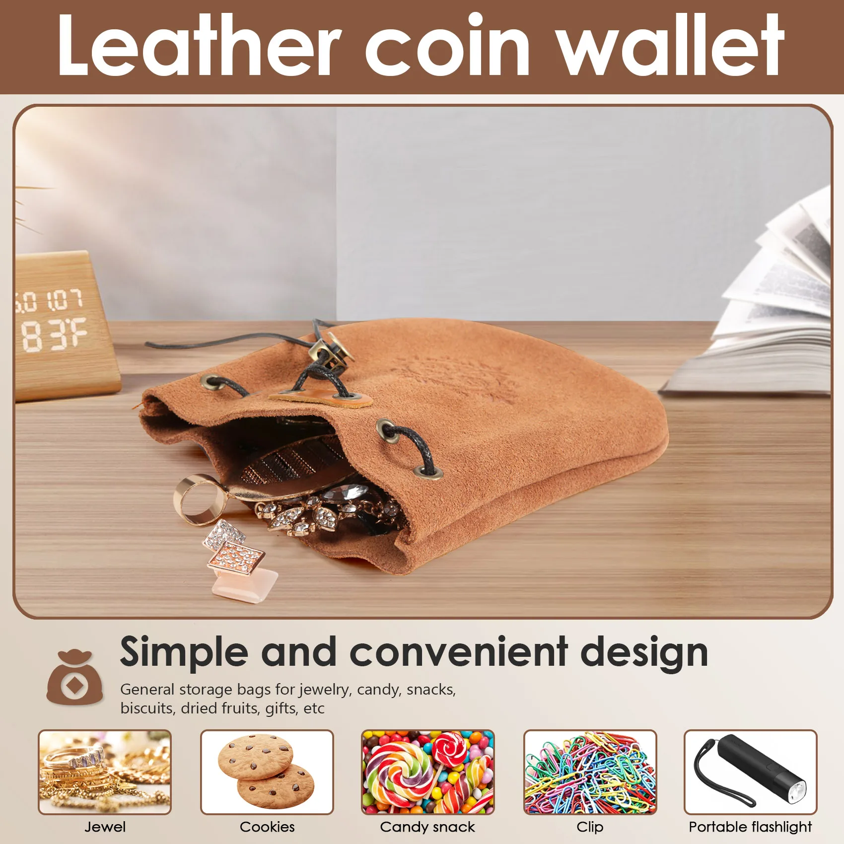 

ABMV-Outdoor Leather Cheap Coin Purse Coin Bag Drawstring Pouch Calabash Jewelry Packing Bags