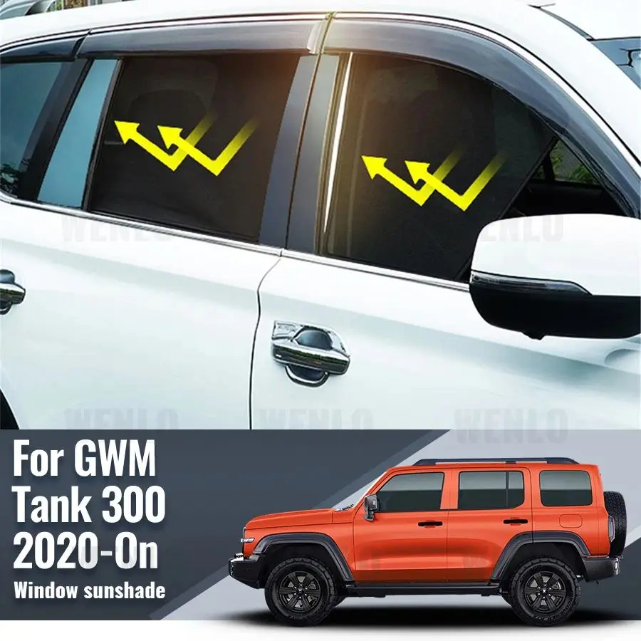 

For GWM WEY Tank 300 2020 2021 2022 2023 2024 Car Sunshade Front Windshield Frame Curtain Rear Side Window Sun Shade Visor