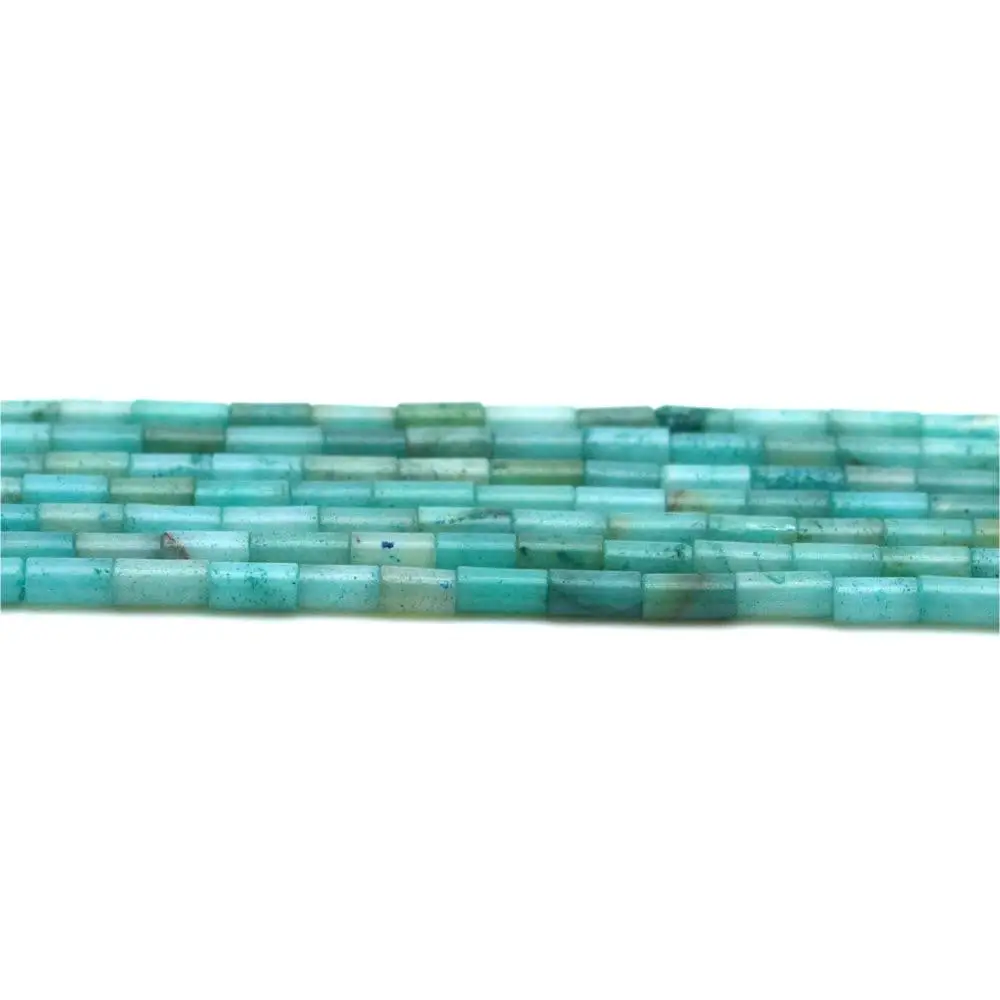 2x2mm 2x4mm 4x13mm Blue Amazonite Stone Loose Spacer Beads Strands Tube Beads Jewelry Making Accessories DIY Cylindrical Bead