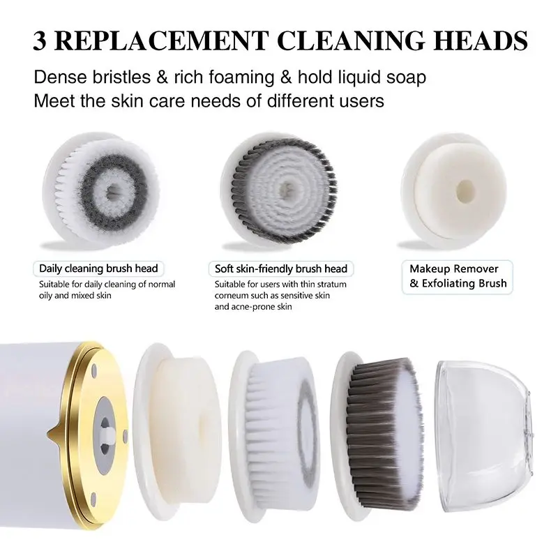 New Multifunction Rotary Deep Cleaning Waterproof Soft Bristle Face Wash Brush Makeup Remover Cleanser