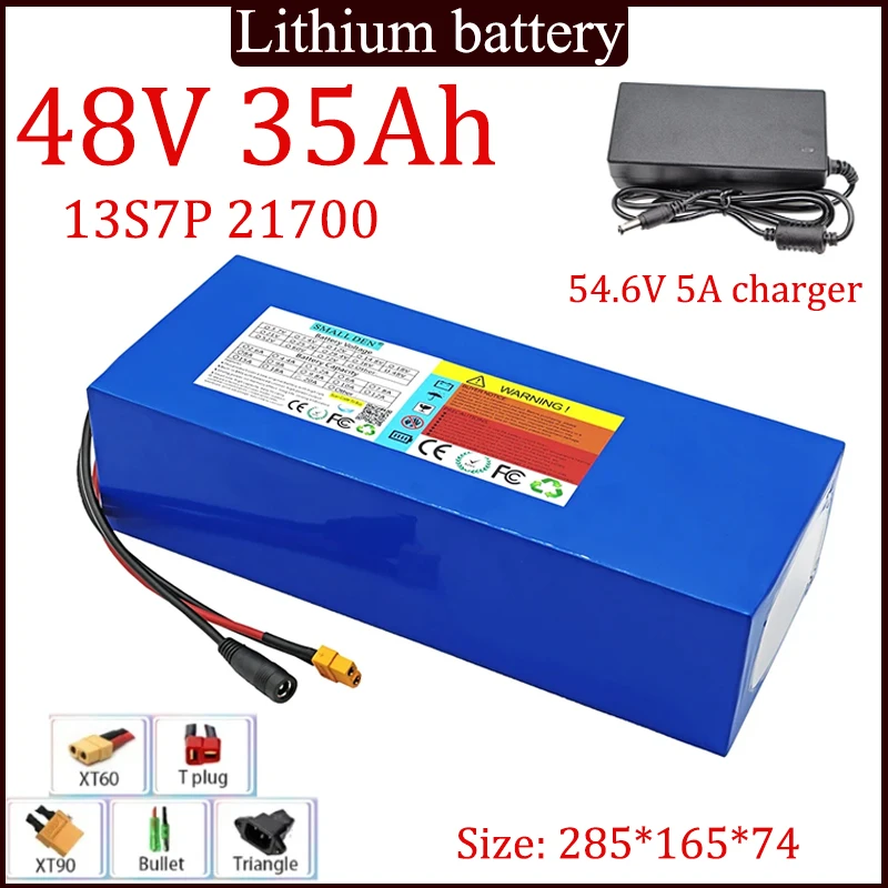 New 48V 35Ah 21700 lithium-ion battery pack 13S7P 0-2000W high-power Built-in BMS electric tool high-capacity battery+5A Charger
