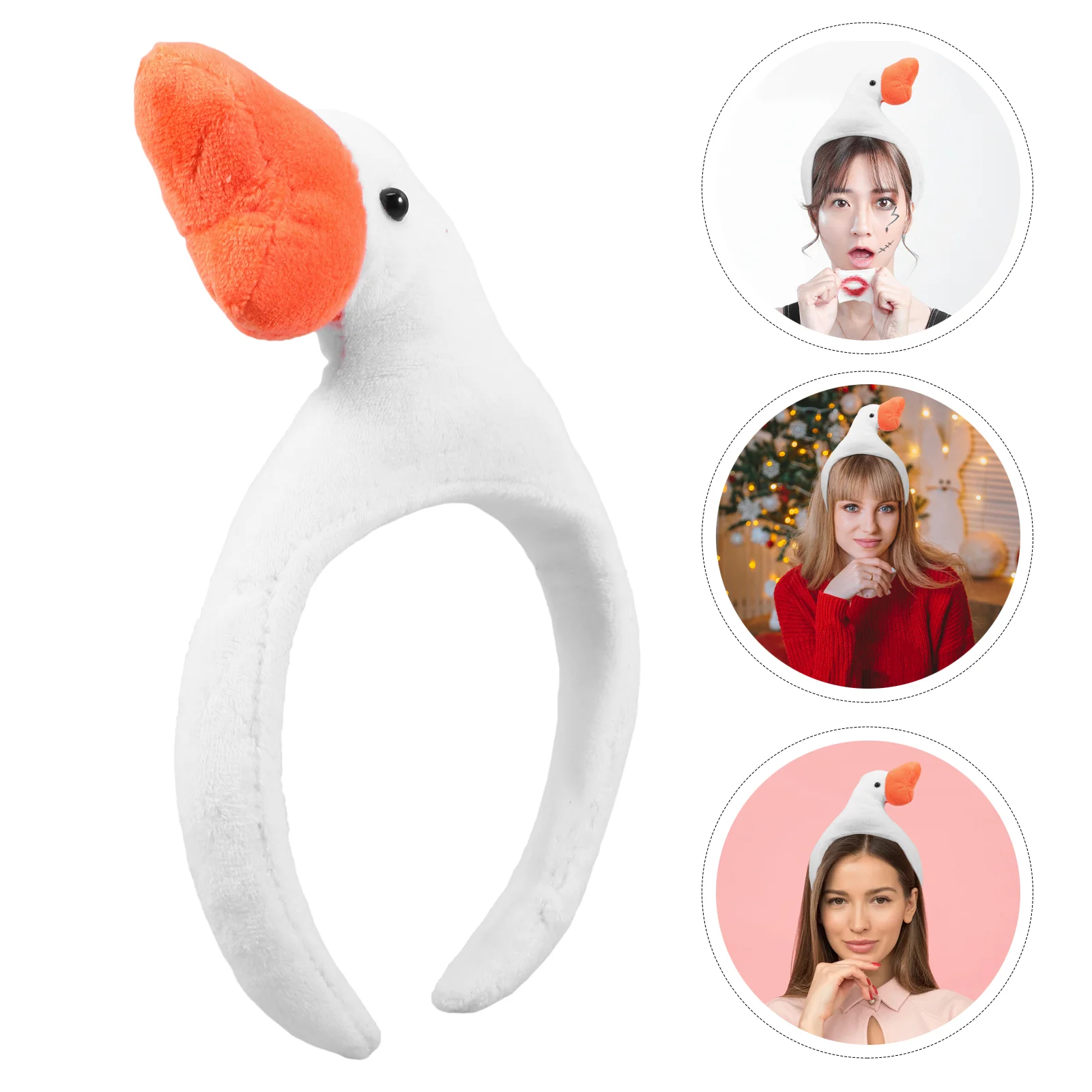 

White Duck Headband Cute Hair Clasp Party Hairbands Photo Props Animal Face Washing