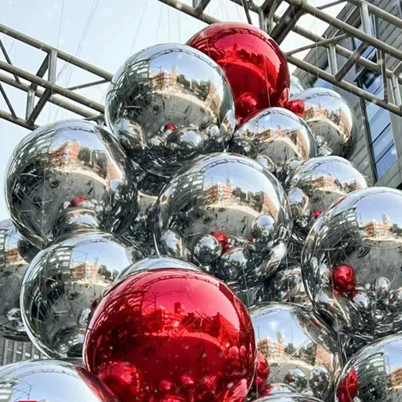 

Christmas Decoration Irdescent Inflatable Mirror Balls Shiny Big Pvc Mirror Balloon