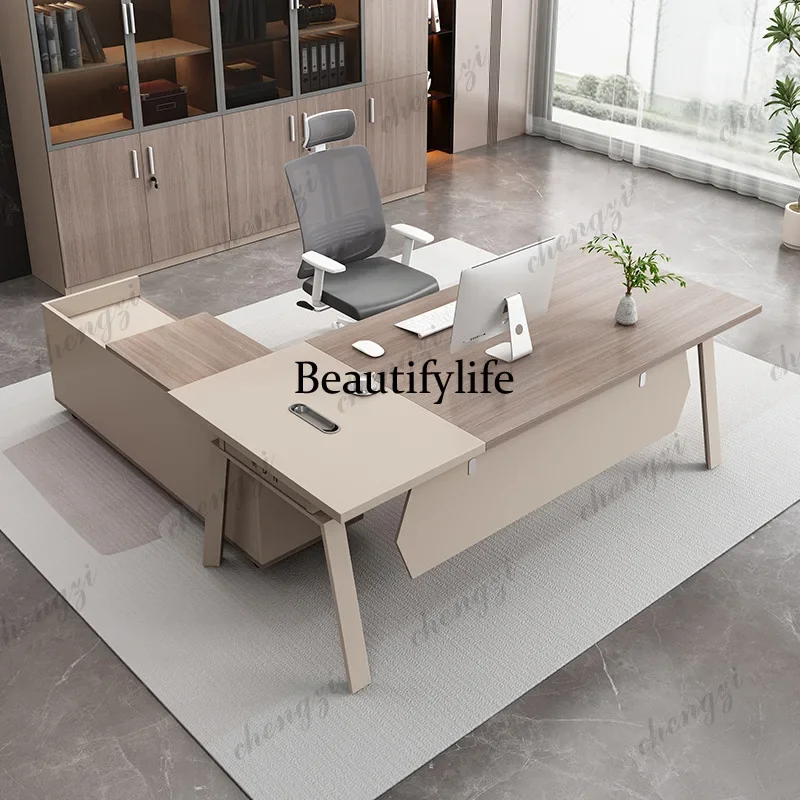 B573 Manager Supervisor Office Desk Light Luxury Advanced Fashionable Office Desk Reception Bench Office Furniture Skrivbordet