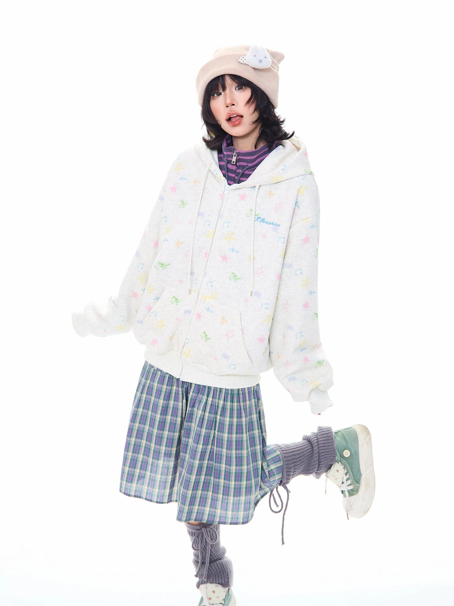 

Женская толстовка оверсайз MKGO Star fiti ey, весенняя повседневная свободная толстовка в корейском стиле, свободный кардиган