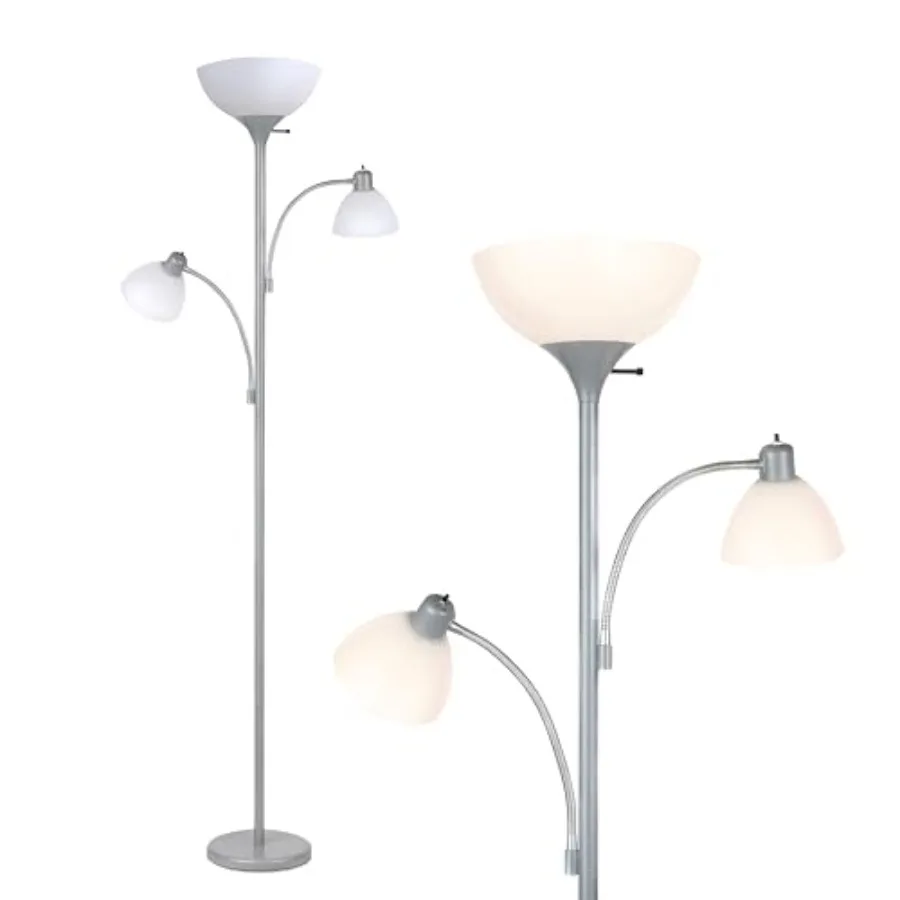 

Напольный светильник Sky Dome Double LED Torchiere, суперяркий, с двумя лампами для чтения, для гостиных и офисов - с регулируемой яркостью T