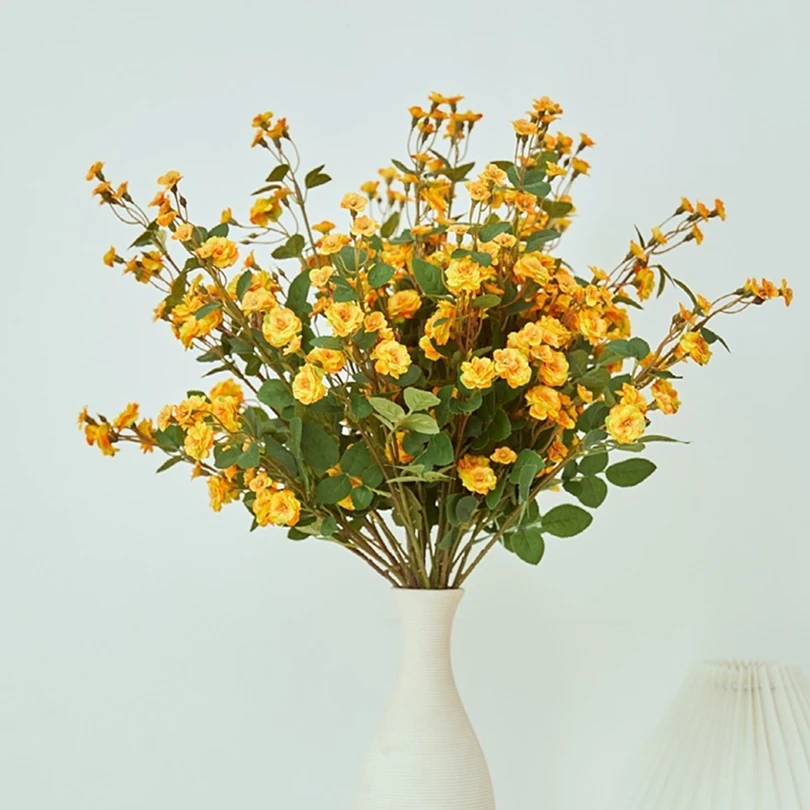 

5Pcs Artificial Flowers Long Roses Bouquets Home Decor Living Room Table High Quality Garden Wedding Bridal Bouquets Accessories
