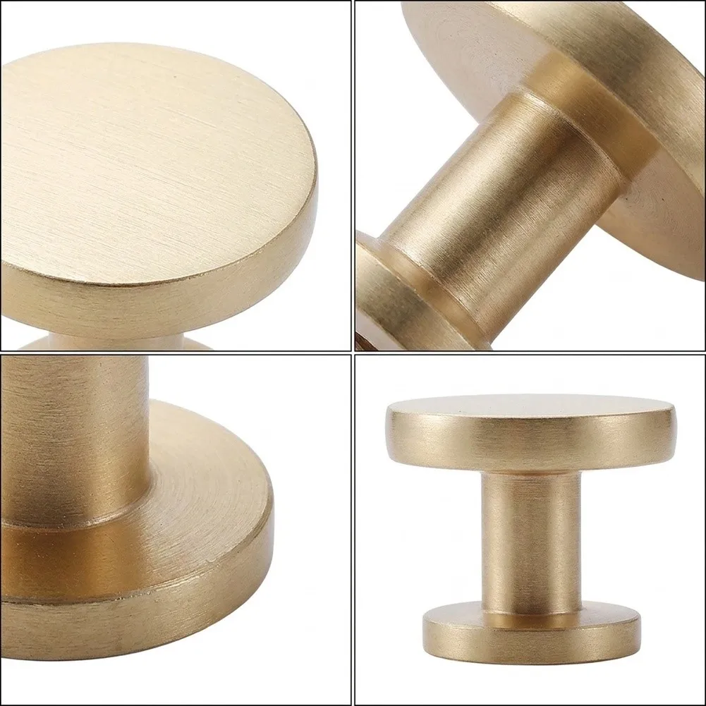 5 Piece Zinc Alloy For Champagne for bronze Cabinet Knobs Round Style for Dresser Wardrobe Drawer Cabinet Door Hardware