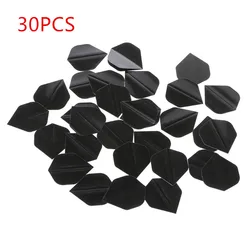 30Pcs PET Dart Flights High Quality Simple Pure Black Darts Accessories Replaceable Dart Wing