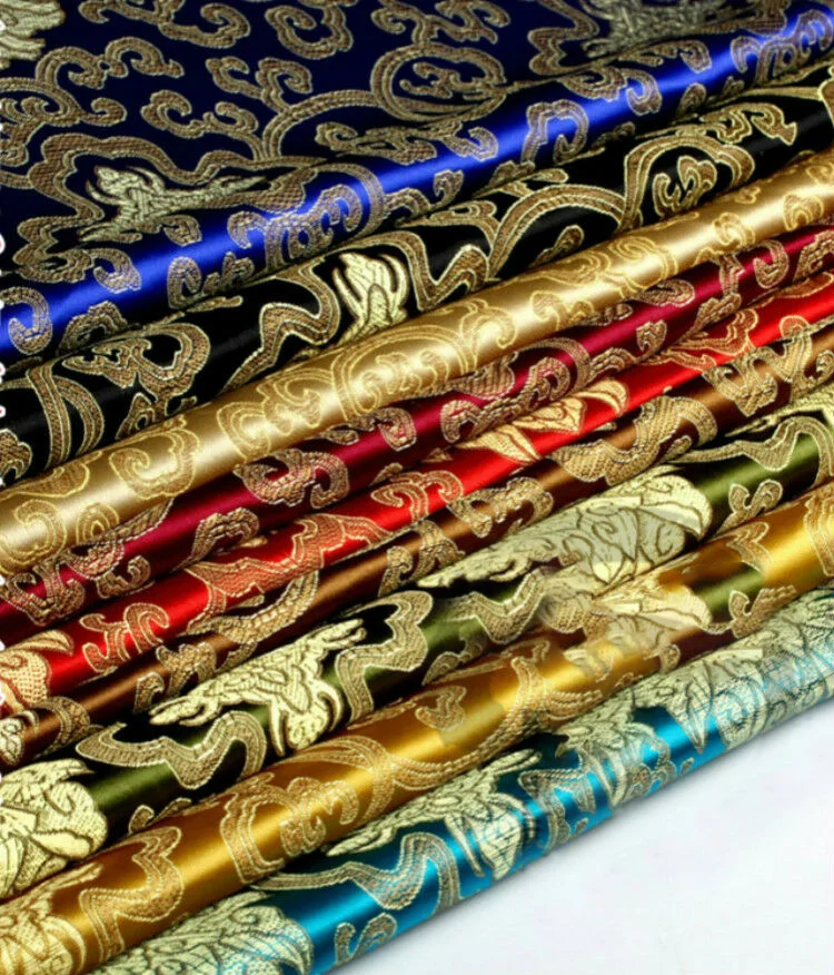 Satin Fabric Vintage Chinese Style Brocade Satin Jacquard Fabric For Sewing Kimono Cheongsam DIY Handmade Material Patchwork