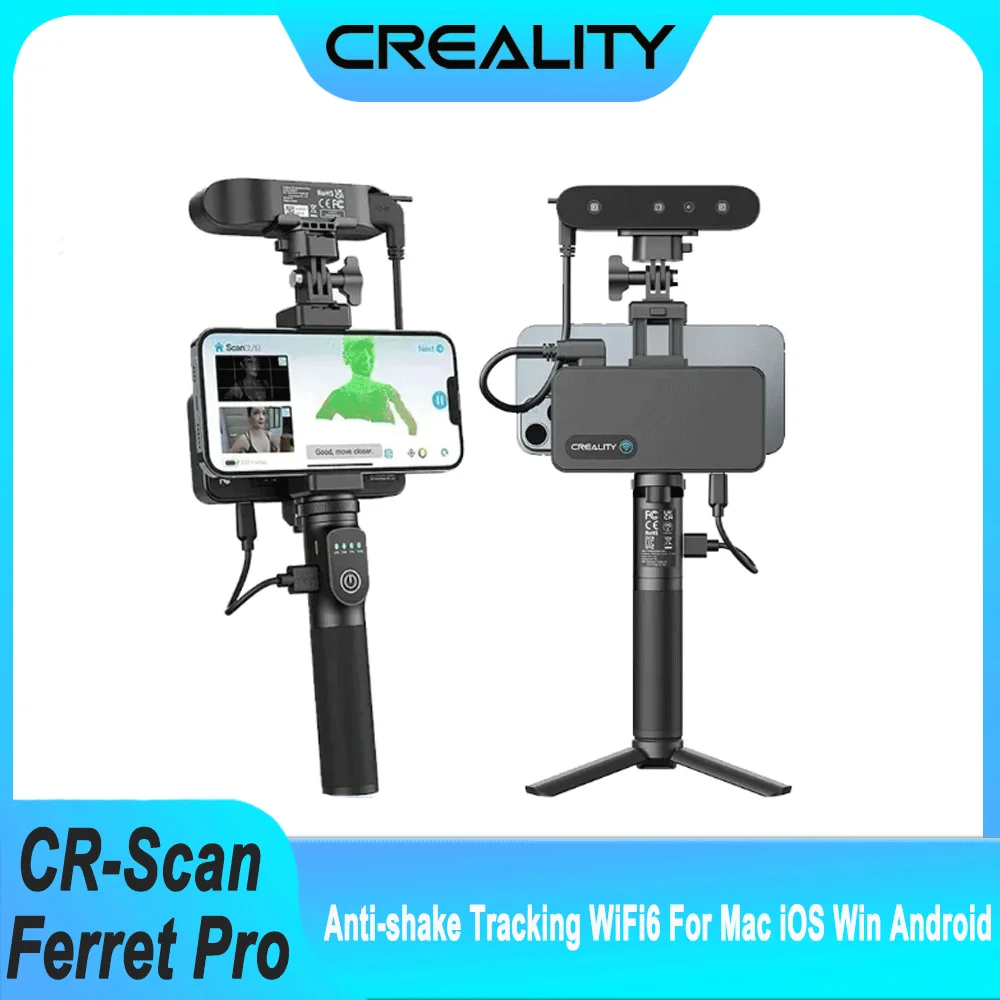 

Creality CR-Scan Ferret Pro WiFi 3D Scanner Portable Handheld Anti-shake Tracking 0.1mmAccuracy Wireless Scanning for iOS Androi