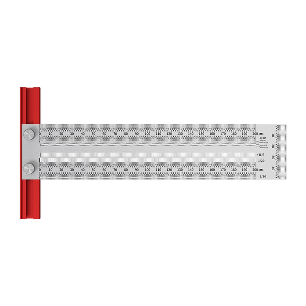 Stainless Steel Ruler Hole Marking Ruler 0.25 Mm Thickness 90 Corner Design Dual Graduated Surfaces For Drawing