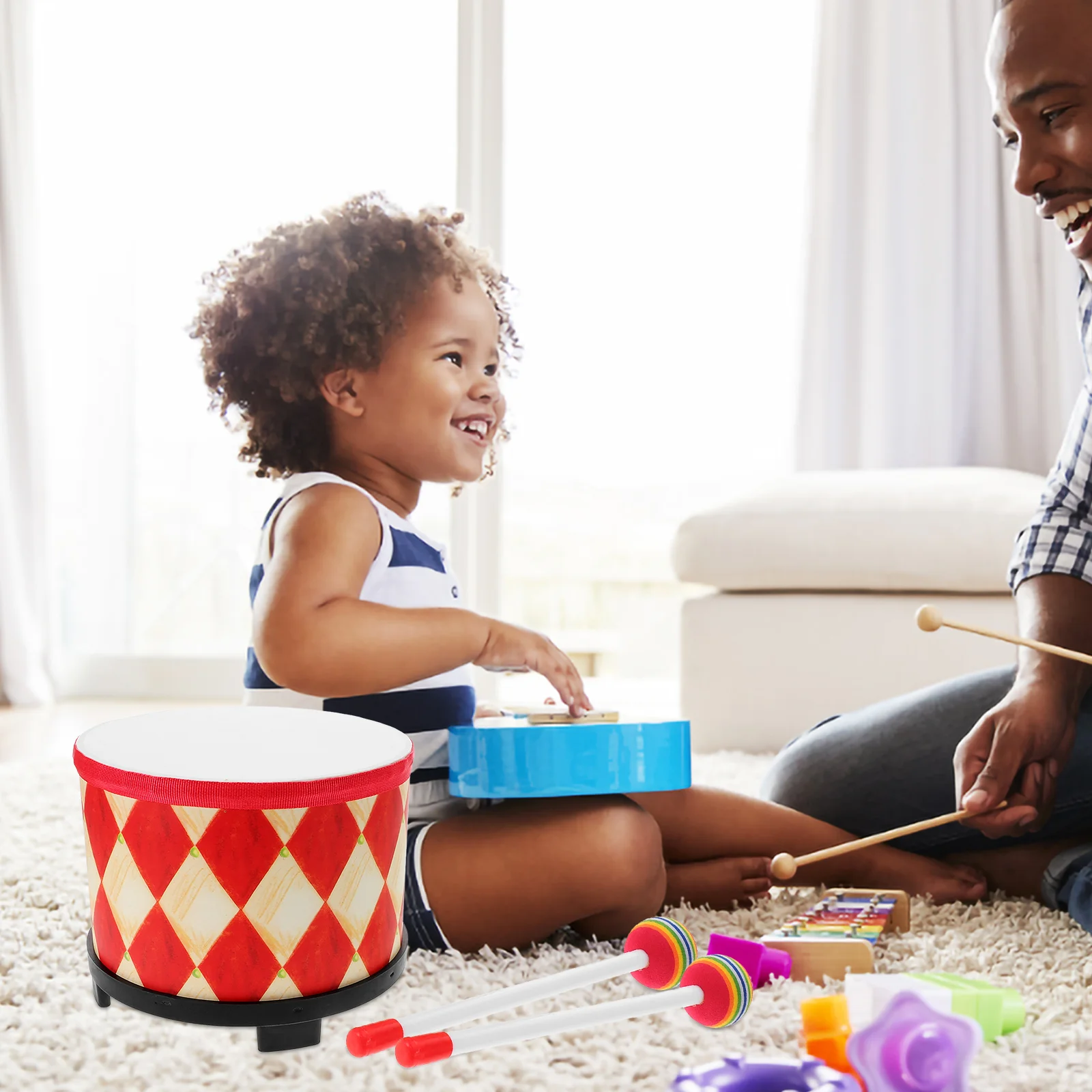 Instruments de jeu mentaires oriel de batterie pour enfants, jouets de musique pour enfants, mini baguettes chinoises, chaman en bois pour tout-petits