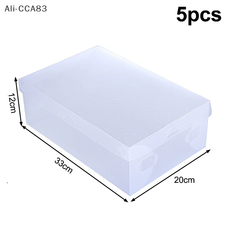 

（YY）1/5Pcs 2025 New Plastic Shoe Box Transparent Clear Storage Boxes Foldable Shoes Case Holder Shoes Organizer Cases Boxes