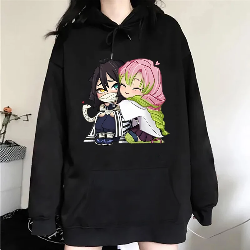 Hot Sale Autumn And Winter Fashion Long-Sleeved Outdoor Casual Loose Sweater Anime Kanroji Mitsuri Iguro Obanai Printing Hoodies