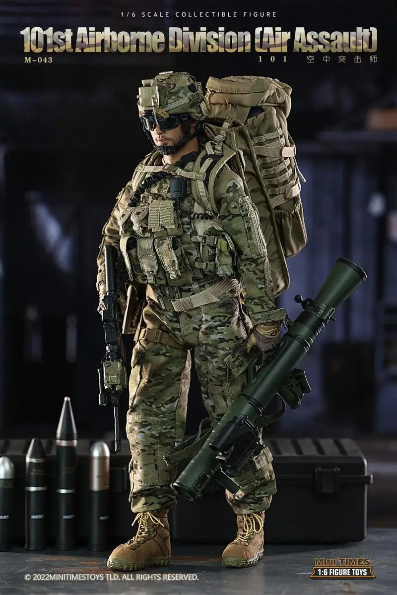 Mini vezes brinquedos M043 1/6 101 Divisão Airborne Air Assault Soldado Estatueta 12 ''Figura de Ação Masculino Conjunto Completo Collectible Modelo