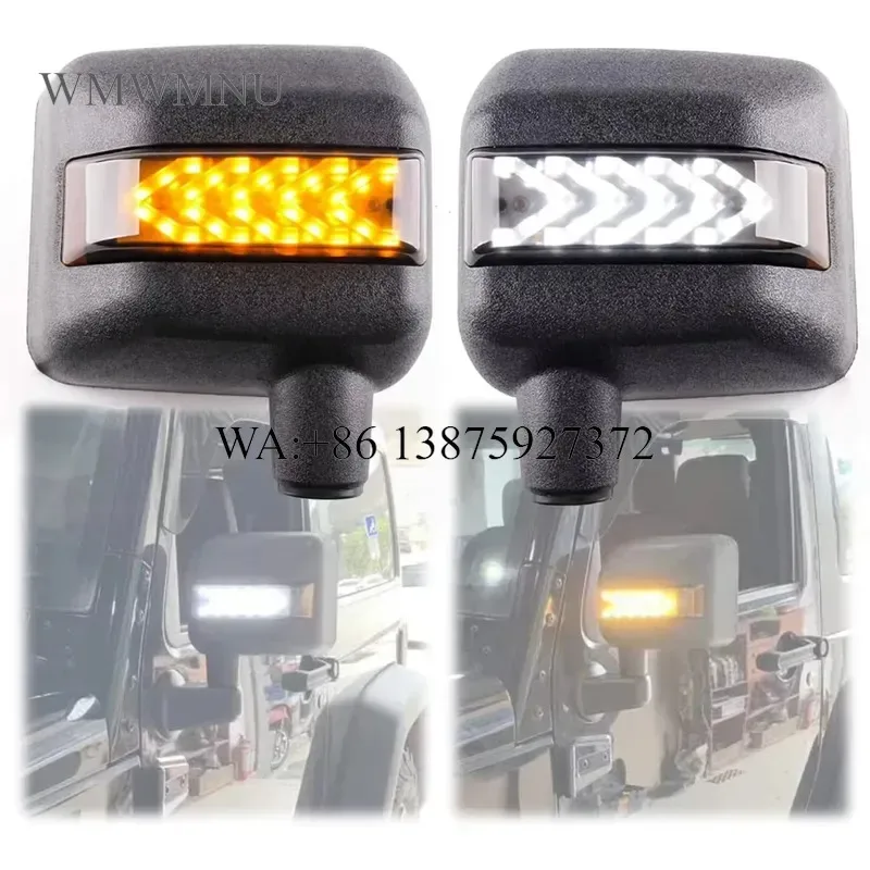 Wmwmnu Amber Sequential Turn Signal White DRL LED Side Mirrors for Jeep JK JKU 2 4 Door 2007 2018