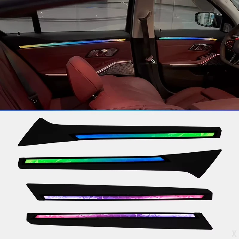 For BMW 3 Series G20  2020-2026 Crystal Ambient Light 64 Colors LED Interior Trim Strip APP Control Symphony Dynamic Mode