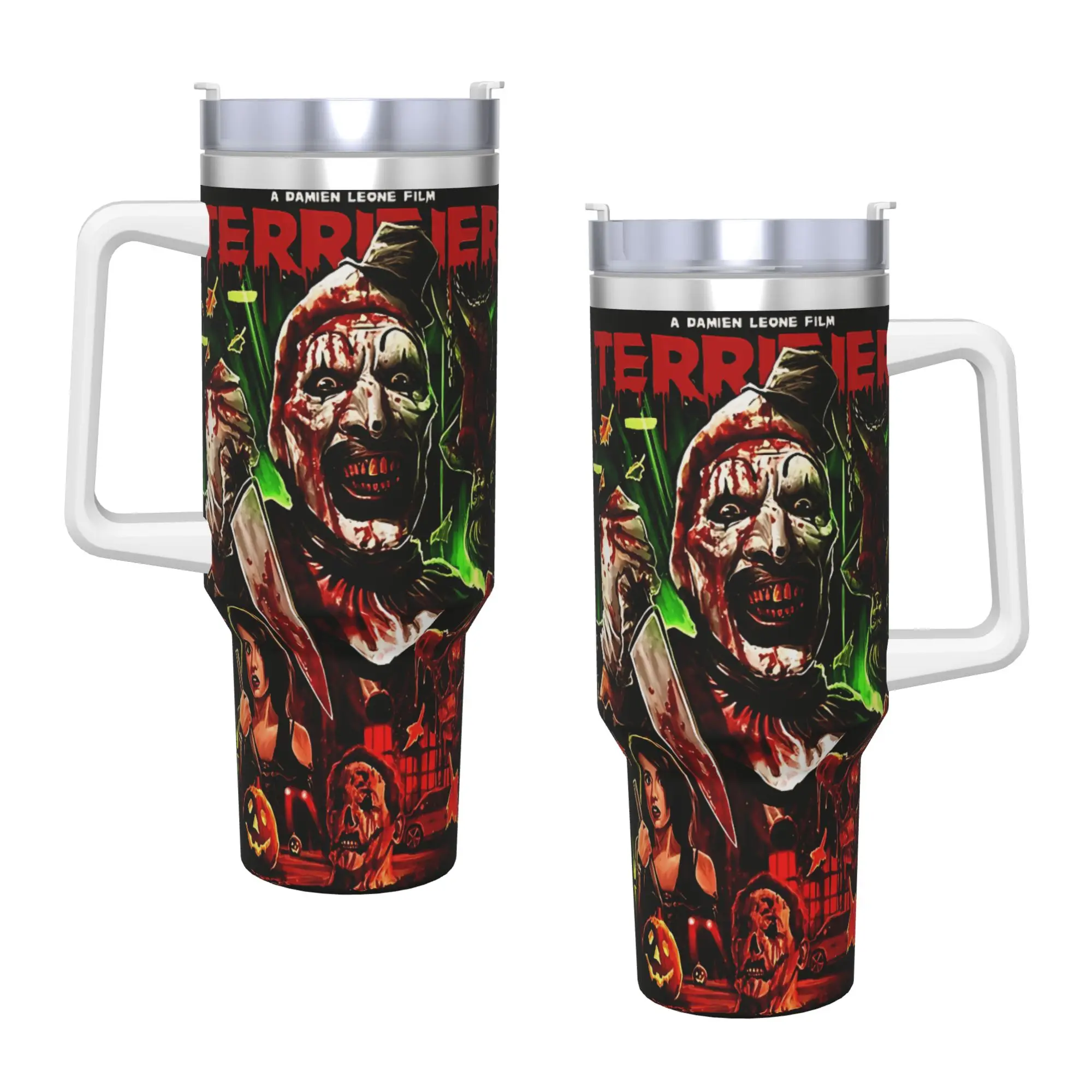 Stainless Steel Tumbler Terrifier Horror Movie Thermal Mug  Keep Heat Hot Drinks Car Mugs Beach Custom DIY Water Bottle