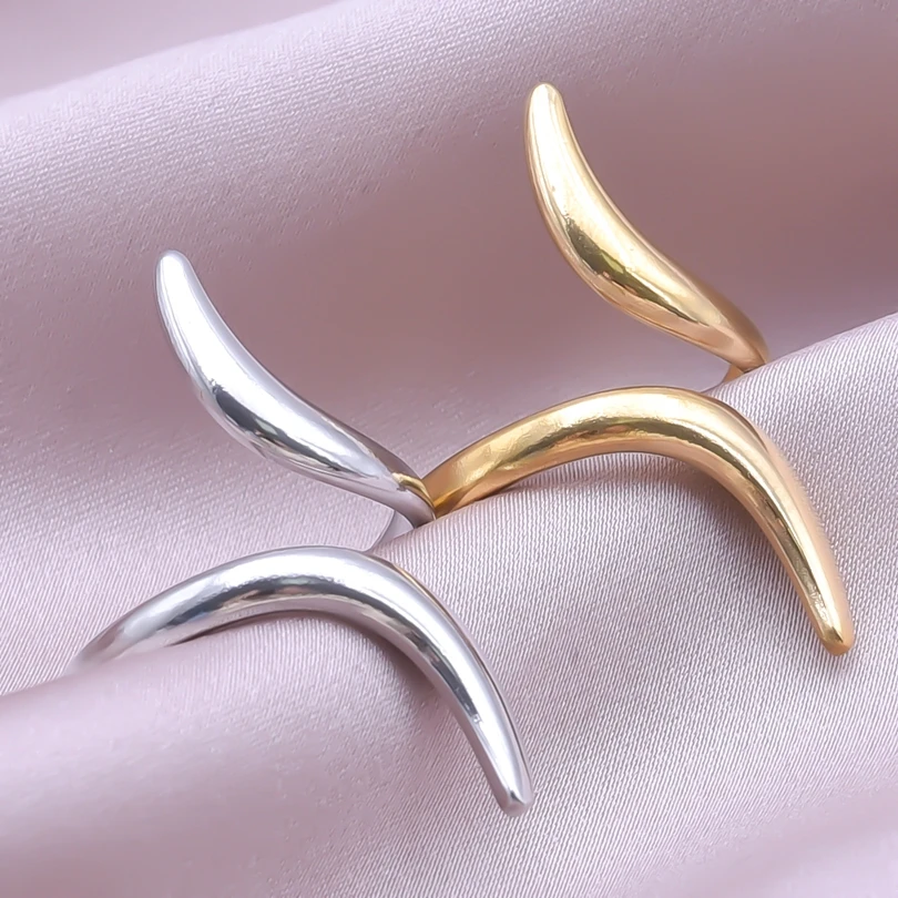 New Serpent Shape Open Adjustable Stainless Steel Ring Snake Rings For Women Men Accessories Gold/Silver Color Fashion Jewelry