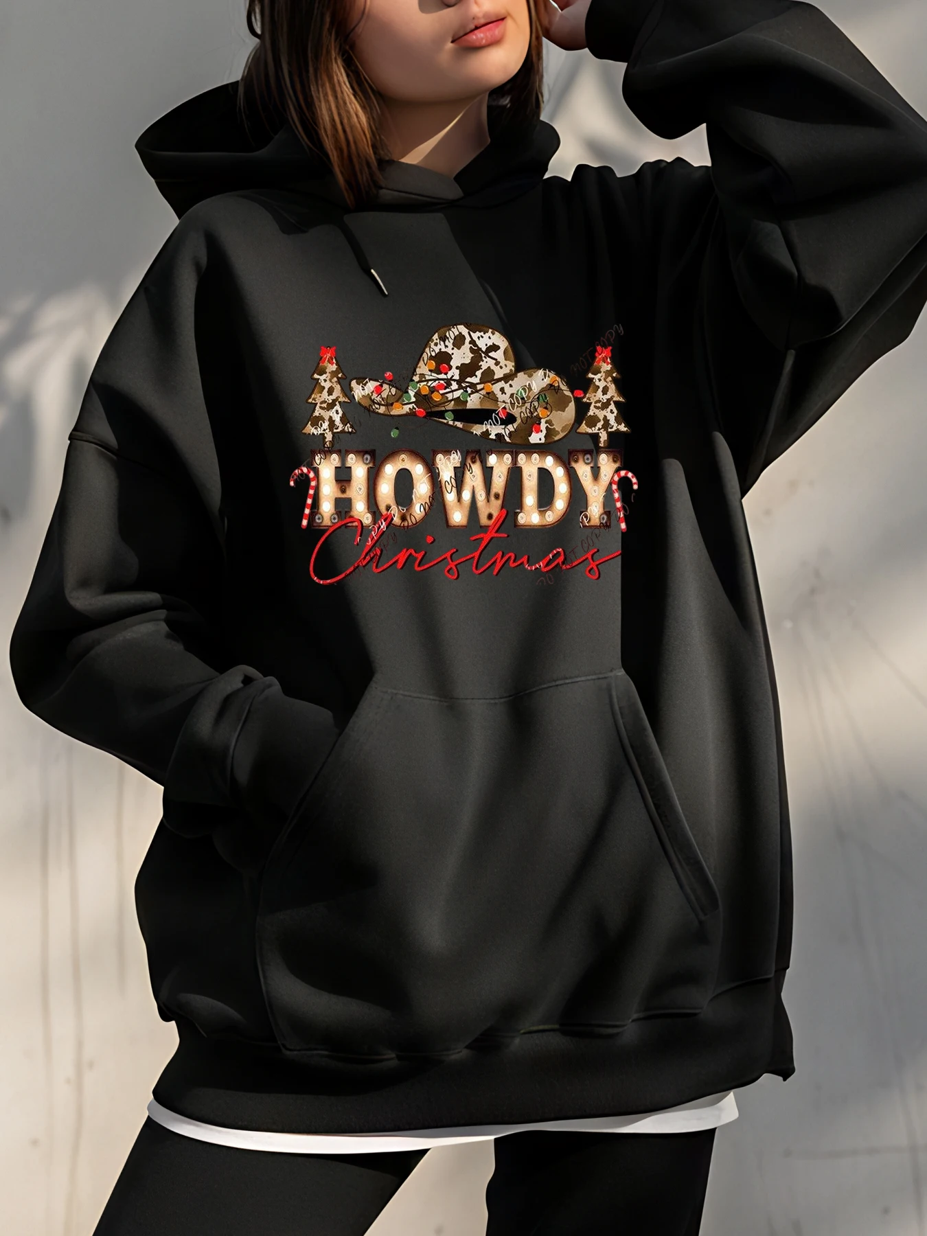 

Рождественская толстовка с капюшоном «Ходячий рождественский принт», унисекс, праздничная модная женская и мужская повседневная зимняя одежда