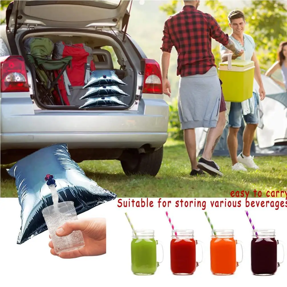 

Outdoor Portable Water Bag With Faucet Car Water Storage Bag Bucket Emergency Water Bag Sports