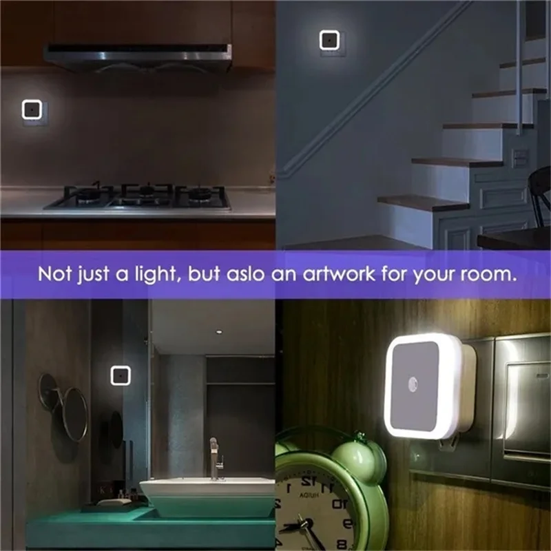 Controllo automatico del sensore lampada a luce notturna a LED luci da parete per wc lampadina per camera da letto per bambini armadio luce per scale luce per portico