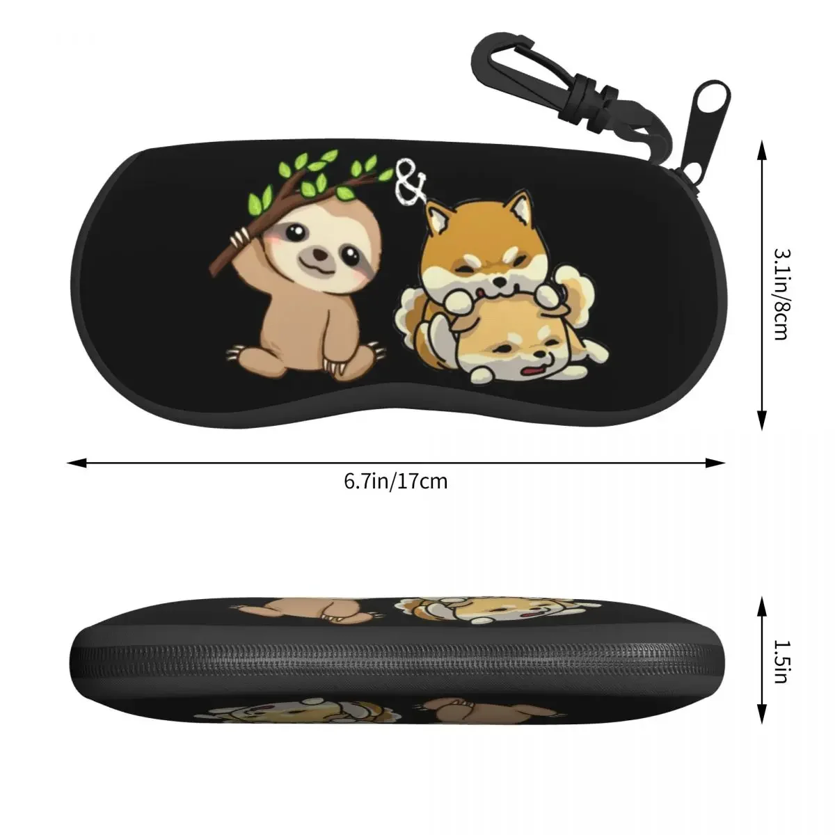 Easily Distracted By Sloths And Dogs Eyeglass Glasses Case Men Women Soft Cartoon Pattern Sunglasses Protective Pouch