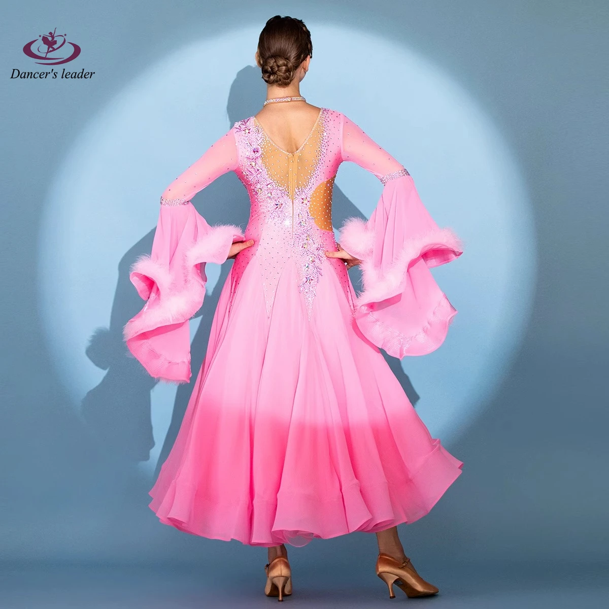 Latin Dance Diamond Female Adult Children High end Customized Heavy Industry Modern Fluffy Waltz Performance High Flash Dress