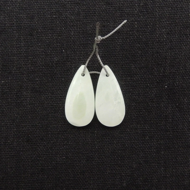 

Green Howlite Waterdrop Earrings Beads Semi-Precious Stones Jewelry Accessories 26x12x4mm 3.2g