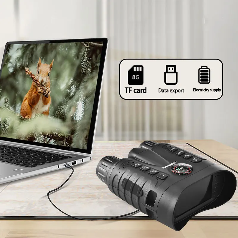 كاميرا IR رقمية خفيفة الوزن للرؤية الليلية مع مصباح يدوي 3.2 بوصة عرض 4K FHD سجلات فيديو لصيد الظلام النهاري #5