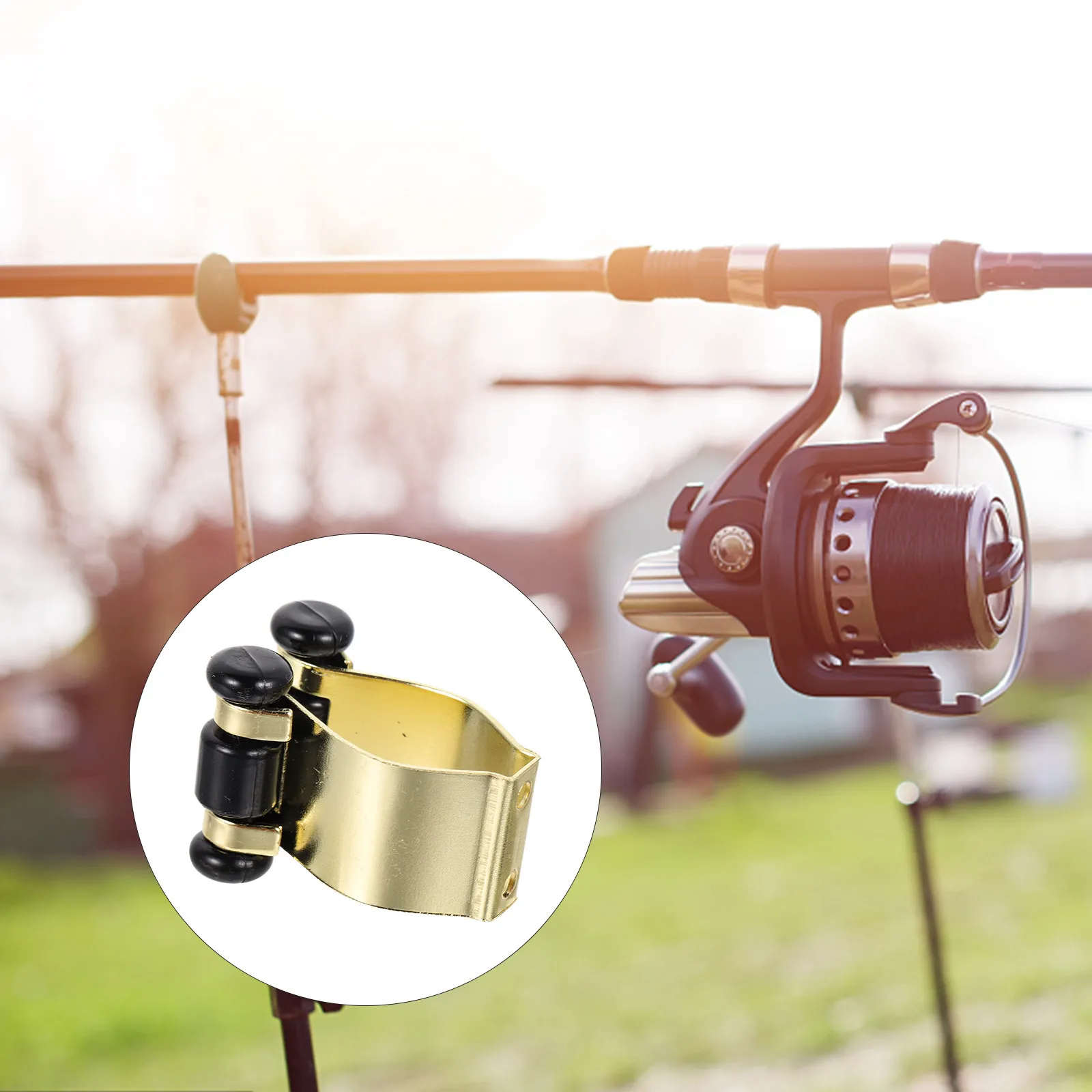 

4Pcs Metal Rod Clips Sturdy Fishing Rod Holder Pool Cue Rack Outdoor Pole Clamp Pool Cue Rack Pole Clamp Clip