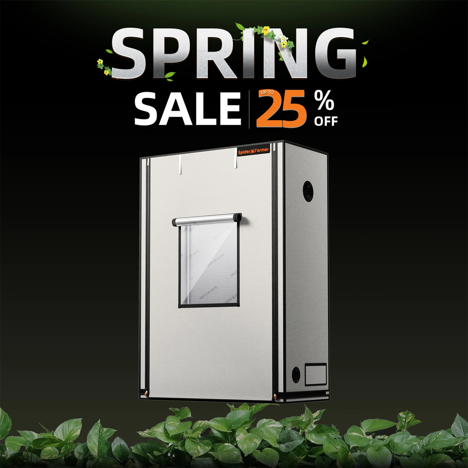 

Spider Farmer 140cm x 70cm x 200cm Pro White Indoor Grow Tent 2000D Oxford Cloth Hydroponics Plant Growin