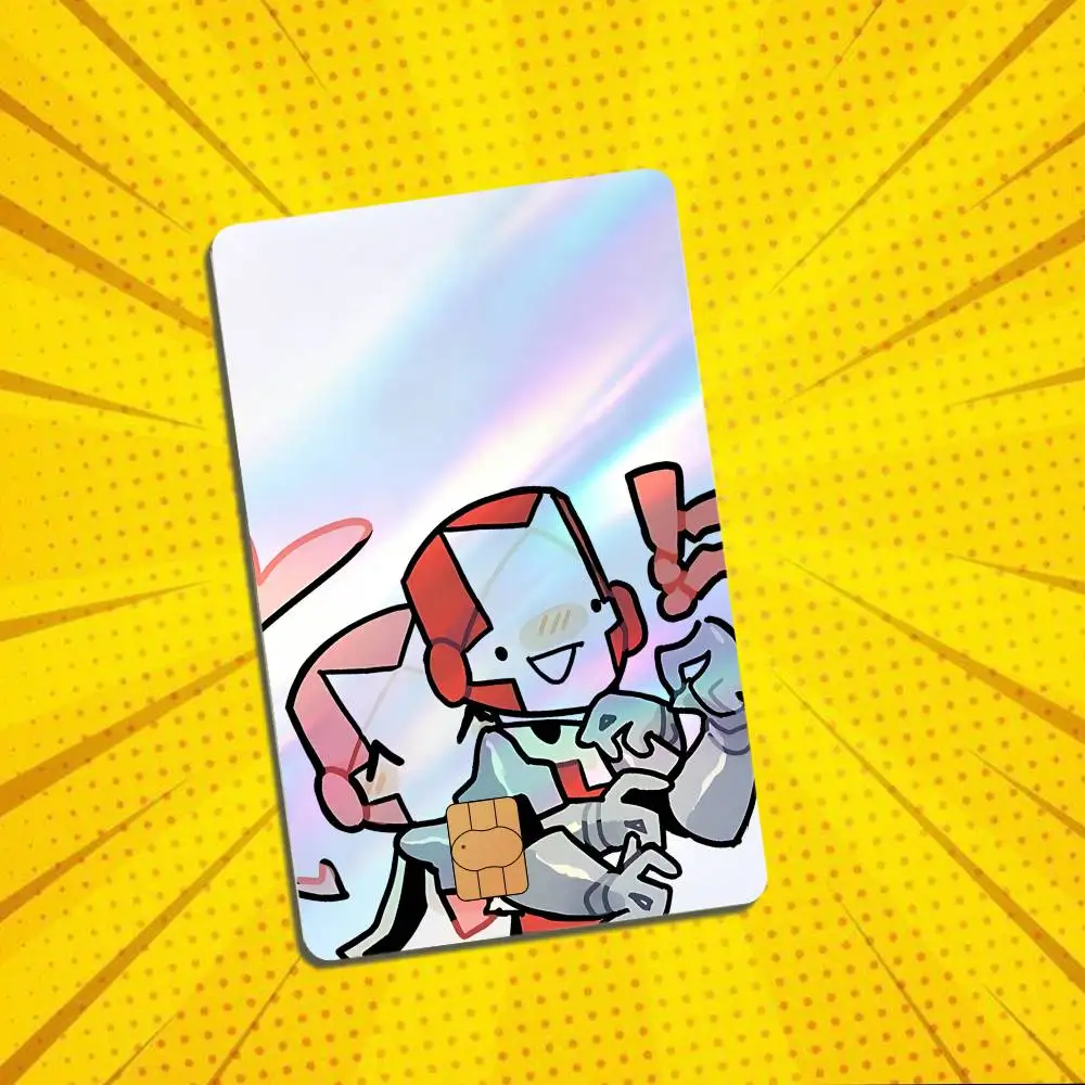 Ice Fire Thunder Magic Castle Crashers Laser shimmer Name Card Sticker Decorate Bank Card Couple Student Study Supplies