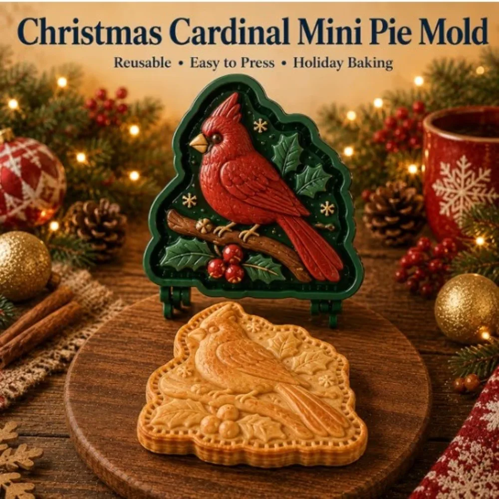 Creative Plastic Mini Pie Molds Red Non-Stick Pie Mold Collection Durable Sled Bell Penguin DIY Cake Molds Home Kitchen