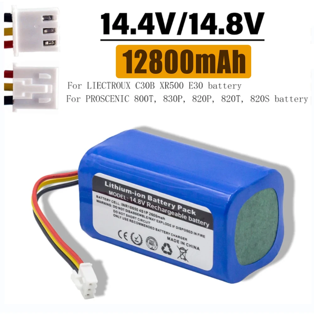 Аккумулятор 12800 мАч 14,4 В для роботов-пылесосов ABIR X5 X6 X8 R20 LIECTROUX C30B XR500, аксессуары и запчасти